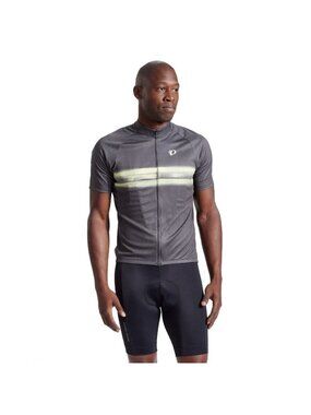 Pearl Izumi Classic Jersey Men's M Gray Green Full Zip Cycling Shirt Bike MTB